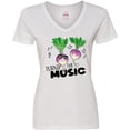 thumbnail image 3 of Inktastic Turnip the Music Partying Vegetables Women's V-Neck T-Shirt, 3 of 5
