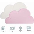 thumbnail image 2 of 2 pcs (pink+white) Silicone Placemat for Kids, Non-slip, Waterproof Washable Cloud Toddler Tablemats, 2 of 4