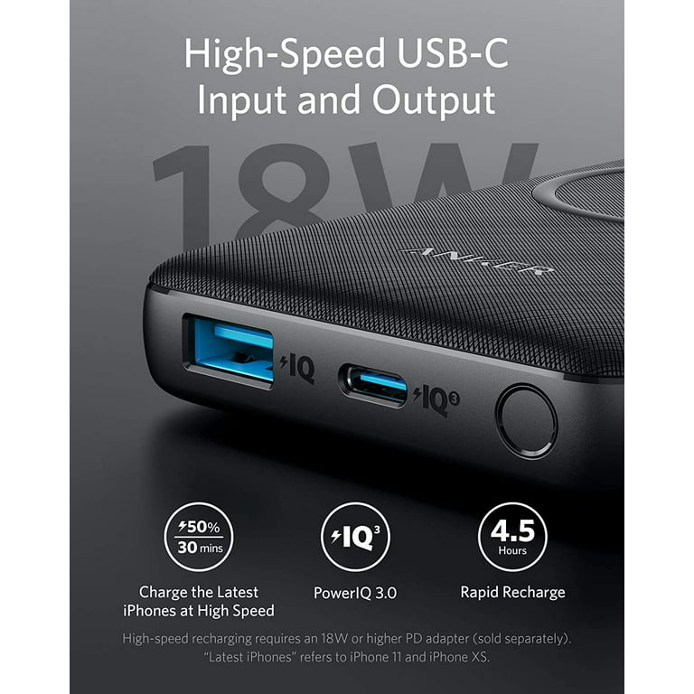 Anker Wireless Power Bank 10,000mAh, PowerCore III 10K Portable Charger with Qi-Certified 10W Wireless and 18W USB-C Quick Charge - Walmart.com