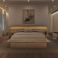 thumbnail image 5 of Nexera Lido Queen Size Extended Headboard with Integrated Shelves and Lighting, Brown Oak, 5 of 7
