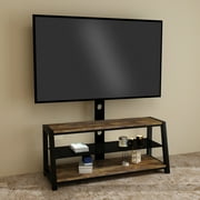Modern TV Stand for TVs up to 32-65 inch, Universal Swivel Floor TV Stand with Storage, Height Adjustable Entertainment Center Stand, Mounted TV Table Media Console, Holds up to 110 lbs, D4637