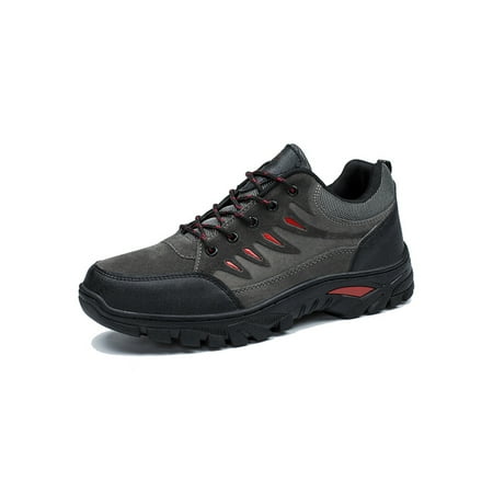 

Daeful Men Sneakers Lace Up Hiking Shoes Plush Lined Comfort Shoe Warm Fashion Athletic Sneaker Walking Trainers Gray 6