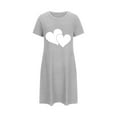 thumbnail image 5 of yillto Women Nightgown Short Sleeve Sleepshirt Crewneck Heart Graphic Sleepwear Nightshirts Pajama Dress, 5 of 5