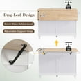 thumbnail image 4 of Tensun Kitchen Island Set with 2 Stools: 3-Piece Dining Table Set with Drop Leaf, Storage Cabinet, Drawers, and Towel Rack - Ideal for Dining Room and Kitchen - White + Rustic Brown, 4 of 5