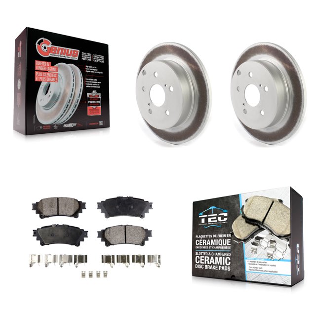 Transit Auto Rear Coated Disc Brake Rotors and Ceramic Pads Kit for Car Toyota Prius V Mirai KGT-102211