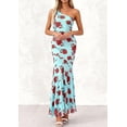 thumbnail image 4 of PRETTYGARDEN Womens Summer One Shoulder Maxi Dress Floral Sleeveless Bodycon Mesh Long Formal Wedding Guest Dresses, 4 of 8