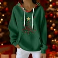 thumbnail image 2 of Women's Fashion Casual Christmas Print Pullover Long-Sleeve Sweatshirt with JESUS Design for Holiday Season and Comfortable Wear,Dark Green,L, 2 of 5