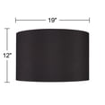 thumbnail image 6 of Springcrest Black Faux Silk Large Drum Lamp Shade 19" Top x 19" Bottom x 12" Slant x 12" High (Spider) Replacement with Harp and Finial, 6 of 6