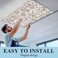 thumbnail image 6 of Farmhouse Brown Fluorescent Light Covers, Vintage Flower Leaf Botanical Plant Magnetic Light Covers for Ceiling Lights, Fluorescent Ceiling Shade Filters for Classroom Bedroom Office 4x2Ft x 2PCS, 6 of 8