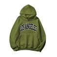 thumbnail image 6 of Los Angeles Hoodies for Women 2025 Fall Winter Long Sleeve Drop Shoulder Hooded Sweatshirt with Pockets Pullover Tops, 6 of 7