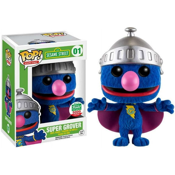 Sesame Street Funko POP! Television Super Grover Vinyl Figure [Flocked]