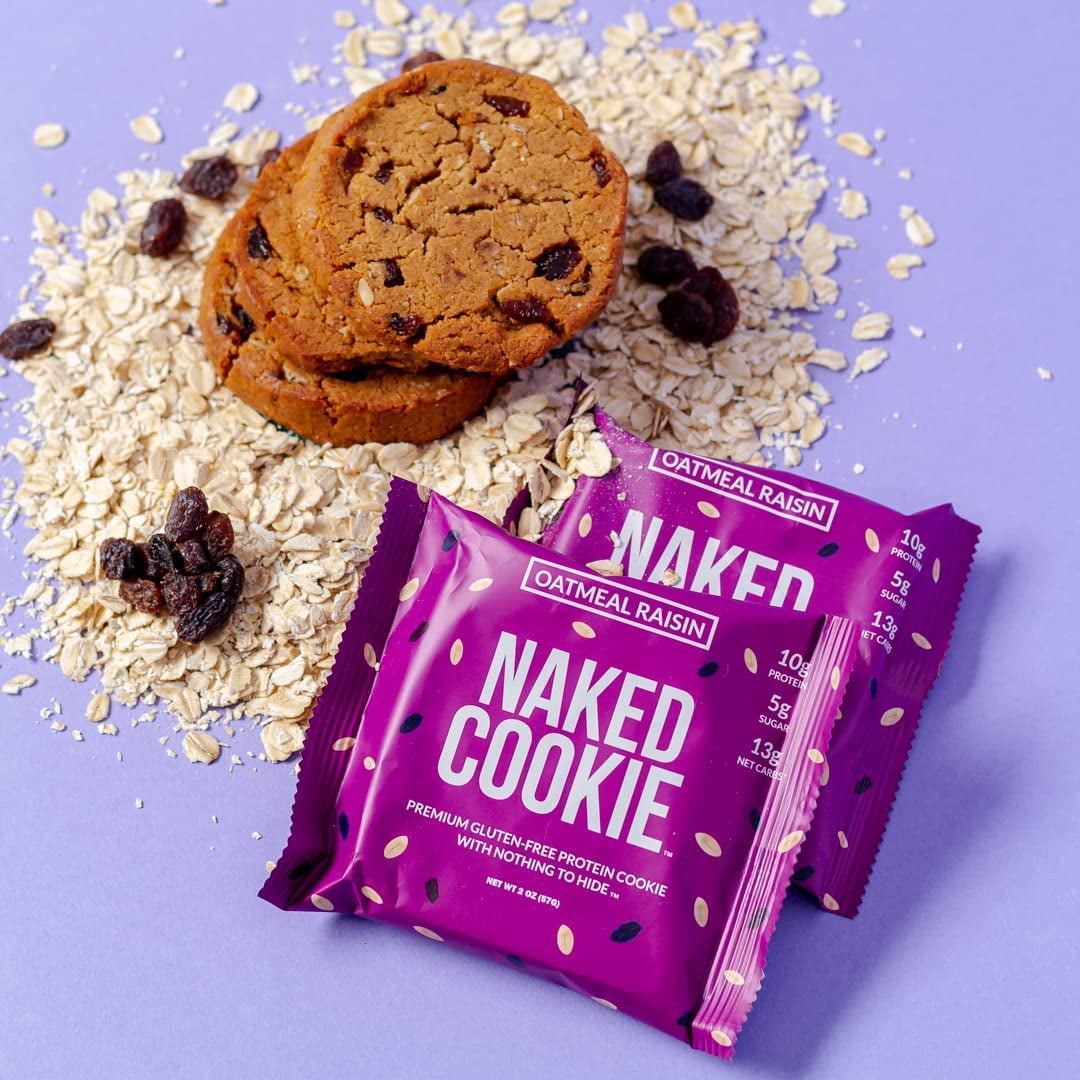 Naked Chocolate Chip Protein Cookies - Premium Gluten-Free High Protein  Cookies, Only 1G Sugar, 6G Fiber, No Artificial Sweeteners, Soy Free, No  GMOs