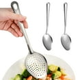 thumbnail image 5 of 2Pcs Long Handle Slotted Spoon Set Stainless Steel Serving Spoons 10" Solid Spoon & Slotted Spoon Rust-Proof Kitchen Buffet Supply, 5 of 8