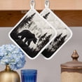 thumbnail image 2 of Rustic Bear Pot Holders for Kitchen Heatproof Potholder, 3 Pack Vintage Country Wildlife Forest Mountains Hot Pads Multipurpose Oven Pads Cloth Potholders Trivet for Cooking Baking, 2 of 8