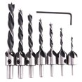 thumbnail image 2 of 7pcs HSS Drill Bits +1PC L drill bits Shape Wrench Woodworking Chamfer Kit 3-10mm Carpentry Chamfering Tool, 2 of 9