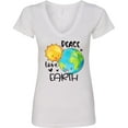 thumbnail image 3 of Inktastic Earth Day Peace Love Earth Women's V-Neck T-Shirt, 3 of 5