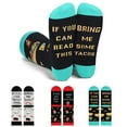 thumbnail image 2 of Men Women Novelty Funny Saying Crew Socks If You Can Read This Bring Me Popcorn Sushi Tacos Letters Print Hosiery Gifts, 2 of 14