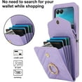 thumbnail image 2 of MYKOMI Phone Case for Motorola Razr 40 Ultra/Moto Razr Plus 2023 Wallet Cover with RFID Blocking Ring Crossbody Wrist Strap Stand Credit Card Holder Purse Cell Razr+ + 5G XT2321-3 Women Girls Purple, 2 of 7