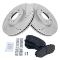 thumbnail image 2 of TRQ Front Performance Brake Pad & Rotor Kit Brake Pads Brake Rotors Set Semi-Metallic Premium G-Coated Fits Select 2007-2012 Mazda CX-7, 2 of 6