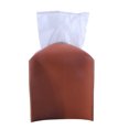thumbnail image 1 of Zhuge Funda para caja de pañuelos, moderna y decorativa, de piel sintética, organizador de papel facial, dispensador para baño, mesitas de noche, escritorio y coche, color marrón oscuro (S), 1 of 3