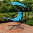 thumbnail image 4 of Sunnydaze Steel Outdoor Floating Chaise Lounge Chair with Canopy - Set of 2, Teal, 4 of 9