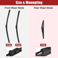 thumbnail image 3 of Unique Bargains 3 Pcs 22' 20' 11' Front Rear Windshield Wiper Blade Set Fit for Jeep Renegade with Top-Lock Black, 3 of 5