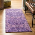 thumbnail image 3 of SAFAVIEH Wyndham Louise Medallion Wool Runner Rug, Purple, 2'3" x 11', 3 of 10