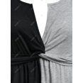 thumbnail image 3 of Camiseta Talla Extra Casual Dos Tonos Cruzado Rosegal  Mangas largas de talla grande, 3 of 5