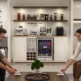 thumbnail image 3 of Extra Long Bar Cabinet with Fridge Space, Modern Wine Liquor Cabinet,78.7", White, 3 of 9