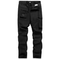 thumbnail image 4 of SOOMLON Mens Casual Pants Lightweight Summer Beach Yoga Pants Pocket Beach Pants Multi Overalls Pants Elastic Training Trousers Sports Pants Black XL, 4 of 7