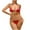 Red, variant on USNSM Two Piece Sexy Swimwear for Women Tie Up Bikini Top with Cheeky Triangle Thong Halter Lace Up Pearl Decor Shiny Faux Leather Swimsuit Red M