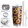 thumbnail image 6 of 20 Oz Red Sunflower Coffee Tumbler Double Wall Insulated Stainless Steel Water Bottle | Metal Reusable Thermoses Flask with Cup Cap | Leak & Sweat Proof with Anti-Dust Lid, 6 of 7