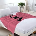 thumbnail image 3 of Elegant Pink Textured Flannel Blanket - Soft & Cozy for Sofa Travel Bed & Chair - Perfect for Fashion Lovers, 3 of 7