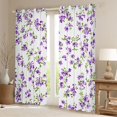 thumbnail image 2 of Manfei Chic Flowers Black Out Curtains for Teens Boys Girls,Green Purple Curtains Pack of 2 (42x63 Each),Spring Graden Bedroom Curtains,Luxury Bedroom Decor, 2 of 6