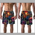 thumbnail image 3 of luoweisi Men's Beach Shorts Quick Dry Swim Trunks with Mesh Lining Cartoon Dinosaur L, 3 of 5