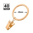 thumbnail image 2 of Hweilai 40 Pieces Curtain Rings with Clips, Metal Curtain Rings, 25mm Inner Diameter for Curtains and Curtain Rods., 2 of 5