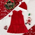 thumbnail image 4 of Gaexia Kids Christmas Outfits,Child Xmas Girls Sleeveless Prints Dresses Party Dance Kids Christmas Dress,Red,4-5 Years, 4 of 6
