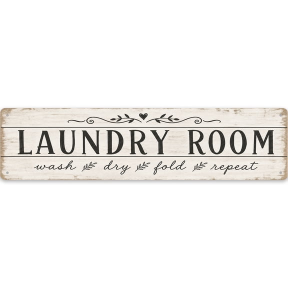 Vintage Laundry Room Metal Wall Decor Sign 16X4 Inches