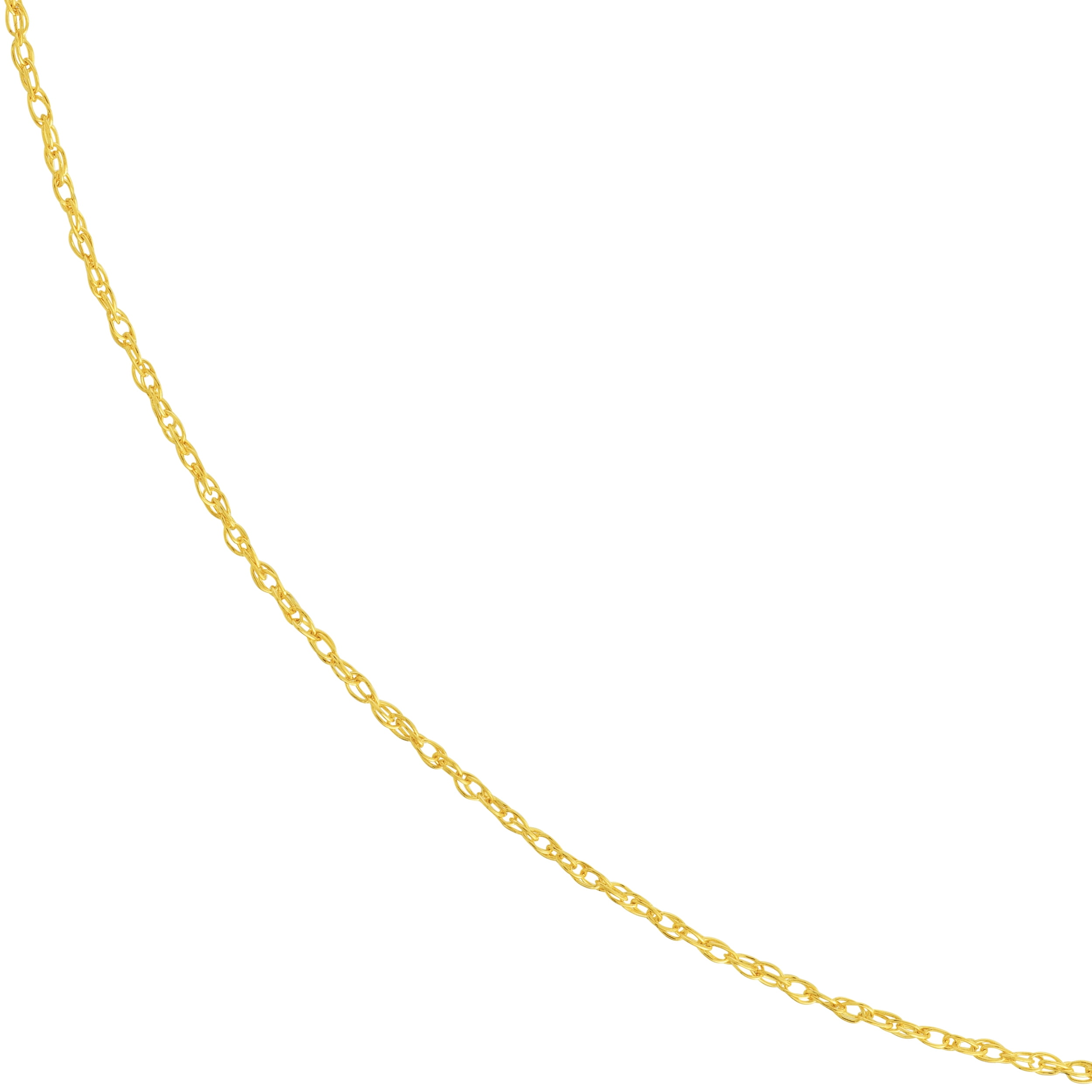 10K Yellow Gold 18" 0.80mm Replacement Rope Chain Necklace w/ 5mm Spring Ring - Women