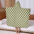 thumbnail image 5 of Olive Green and White Checkerboard Pattern Hooded Bath Towel，50"x30" for Ages 3 To 12 Kids, Quick Dry Lightweight Soft Microfiber Hood Beach Towel Cover Up for Kids, 5 of 7