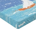 thumbnail image 2 of Ambesonne Nautical Fitted Sheet, Grunge Sailboats Ocean, Queen Size, Pale Blue, 2 of 3