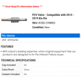 thumbnail image 2 of PCV Valve - Compatible with 2013 - 2019 Kia Rio 2014 2015 2016 2017 2018, 2 of 2