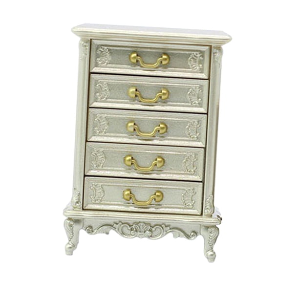 1:12 Casa de muñecas estilo europeo mesita de noche muebles decoración accesorios miniatura Alto