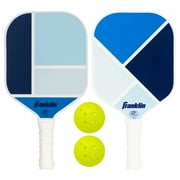 Franklin Sports 2-Player Pickleball Paddle Set - (2) Fiberglass Paddles+ (2) X-40 Pickleballs - Blue