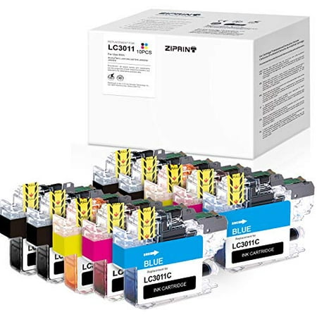 Ziprint Compatible Ink Cartridge Replacement for Brother LC3011 LC-3011 use with Brother MFC-J497DW MFC-J895DW MFC-J491DW MFC-J690DW (Black  Cyan  Magenta  Yellow  10-Pack) Ziprint 10-Pack LC3011 Compatible Ink Cartridge Package Contents: 4 x Black LC3011 Ink Cartridge > 2 x Cyan LC3011 Ink Cartridge 2 x Magenta LC3011 Ink Cartridge 2 x Yellow LC3011 Ink Cartridge Page Yield: Each black cartridge will yield approximately 200 pages Each color cartridge will yield approximately 200 pages Compatible Printers: MFC-J491DW Printer MFC-J497DW Printer MFC-J690DW Printer MFC-J895DW Printer