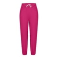 thumbnail image 5 of AINIYS Fashion Women's Casual Drawstring Pants Comfortable Stretch Waist Pocket Trousers Regular Length Suitable for Daily Outdoor Activities All Season Wear Hot Pink M, 5 of 7