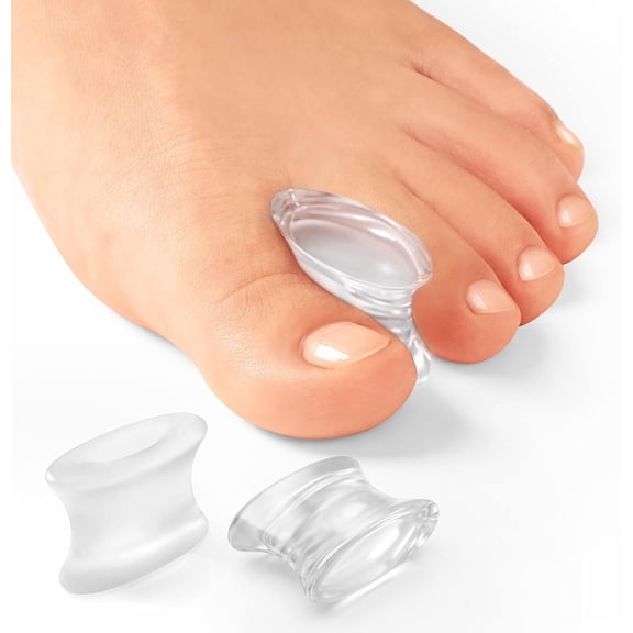 Povihome 10 Pack Gel Bunion Corrector and Toe Spacers Separators and Straightener, for Men and Women Overlapping Toes, Bunion Pain Relief - S Size