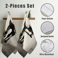 JEUXUS Horses Running Field Towel Set 2Pack Modern Decorative Tea