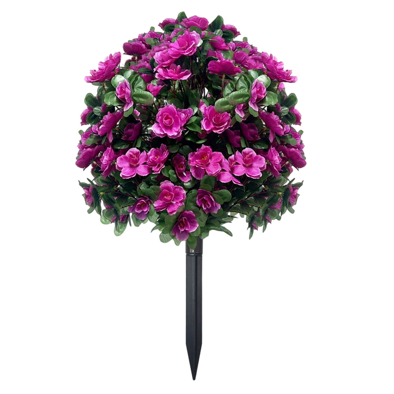 Outdoor Artificial Rhododendron Tree - Purple Fabric Flowers, Leaves, Metal Ground Stake, Scene Arrangement, Flower Tree, Weather-Resistant, for Garden, Yard, Patio, Outdoor Decoration, to Maintain