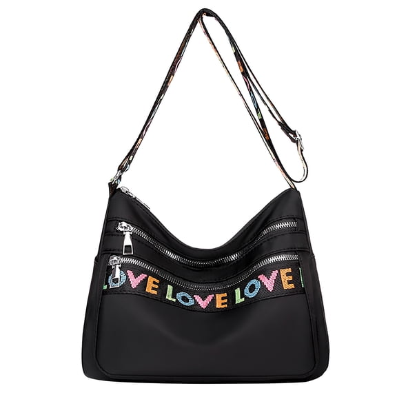 EnJoCho Fashion Women High Capacity Letter Printing Zipper Travel Bag Shoulder Bag Messenger Bag Trendy Matching Bags for Male Female for Travel Casual Use Clearance